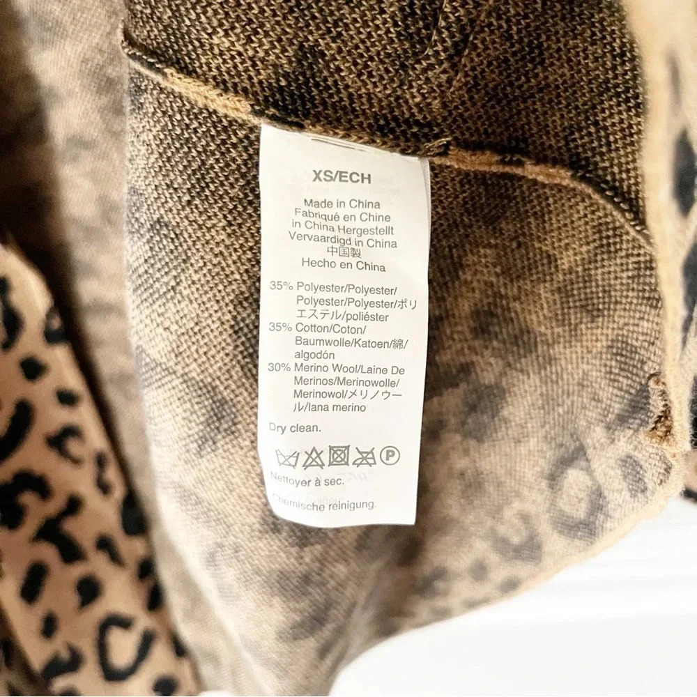 J.Crew Sophie Open-Front Leopard Sweater Blazer Relaxed Fit Wool Blend X-Small - Picture 7 of 9